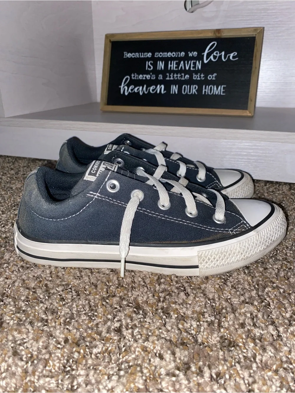 Classic Black Canvas Sneakers with White Trim